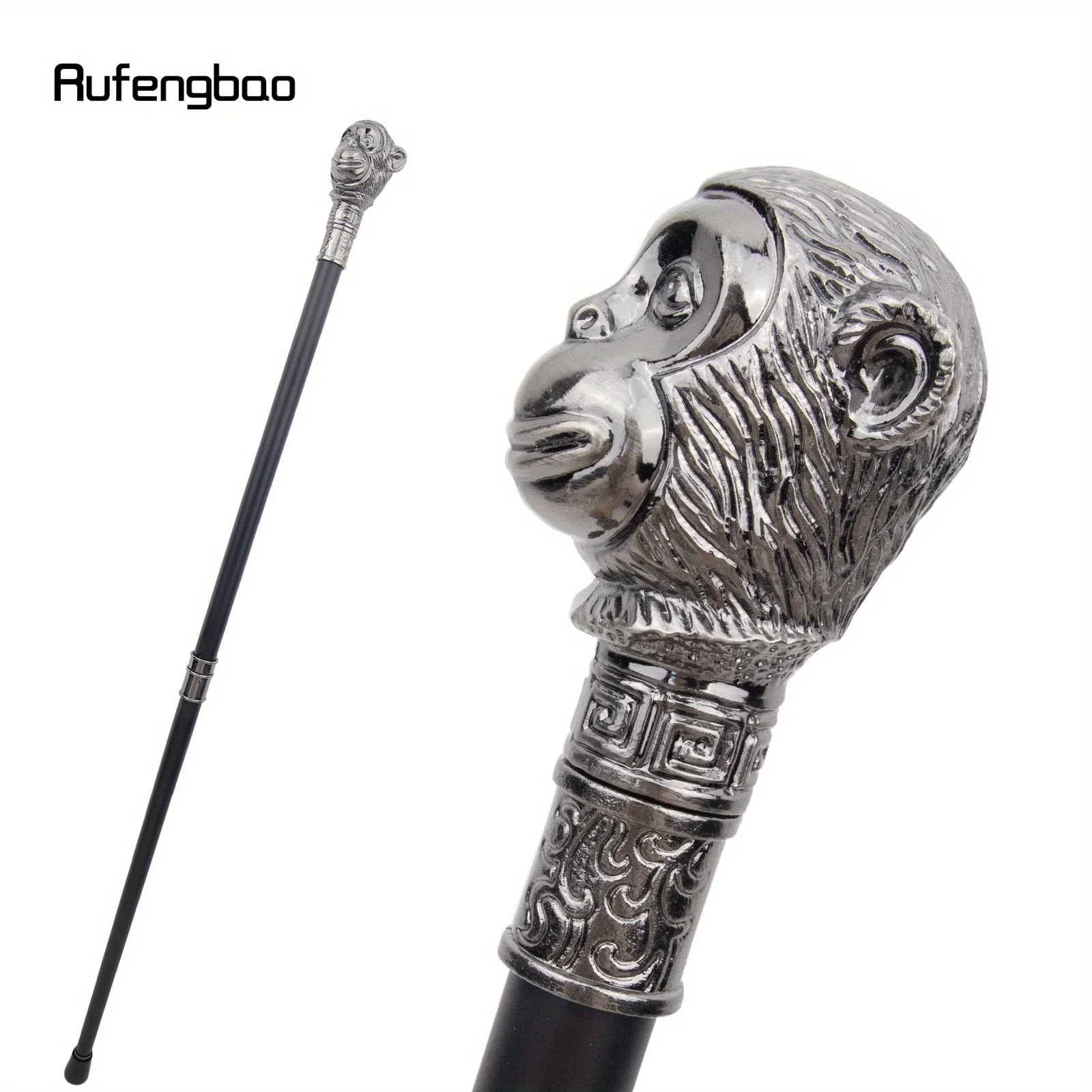 فضي القرد الحيوان الأزياء عصا الزخرفية Cospaly خمر حزب المألوف قصب Crosier أداء المرحلة قصب 93 سنتيمتر