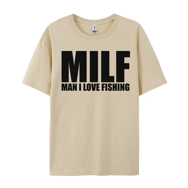 

MILF Man I Love Fishing New Arrival Tshirts Boy Prevalent Europe Tops Shirts Cotton T Shirts Preppy Style Funny Letter Tshirt