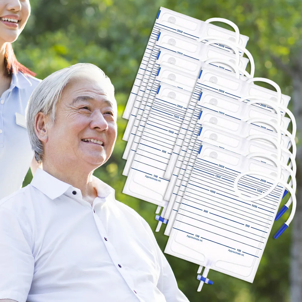 

2000ml Disposable Urine Bag Unisex Anti-reflux with External Catheter Medical Urine Collector Drainage Pack Urinary Incontinence