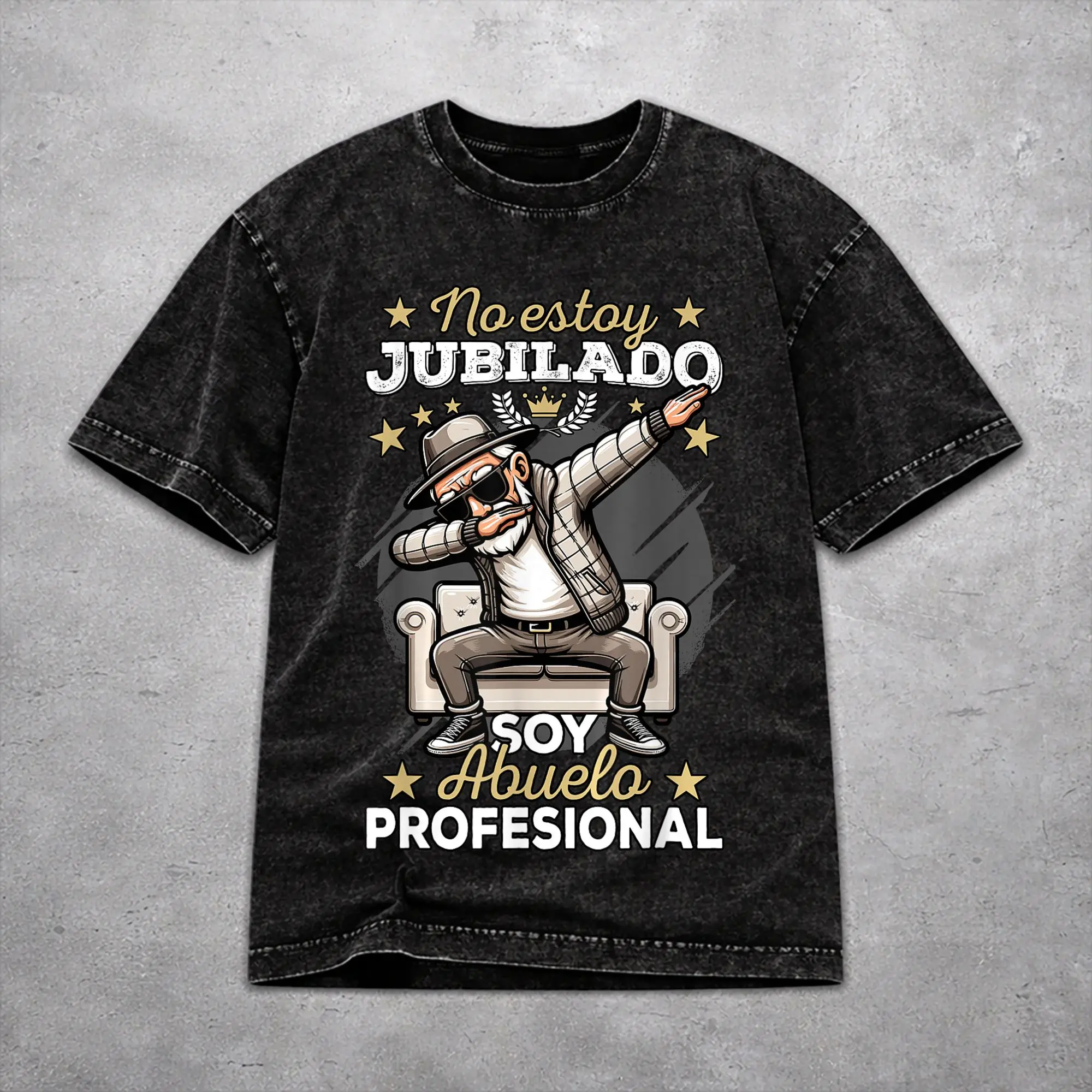 Men Women Harajuku Washed T-shirts No Estoy Jubilado Soy Abuelo Profesional  Printed T Shirt Accessories High Street  Tee Shirt