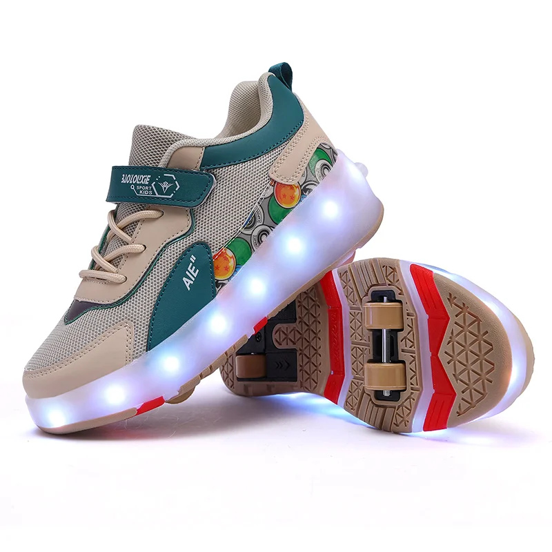 

Roller Skate Shoes 4 Wheels Sneakers Children Boys 2023 Gift Girls Fashion Sports Casual Led Flashing Light Kids Toys Boots