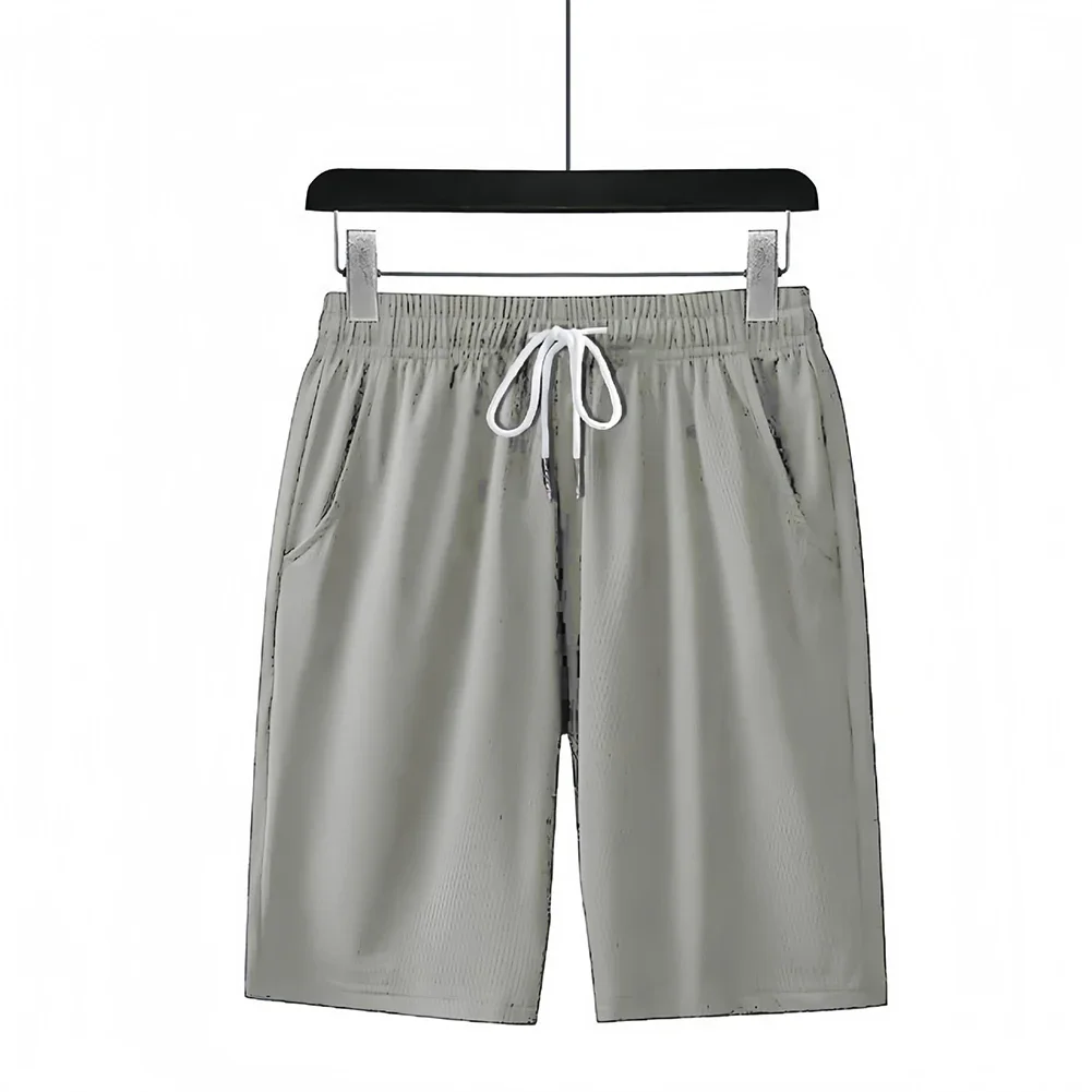 Men Casual Quick Drying Mesh Hole Shorts Oversized Thin Stretch Loose Trousers