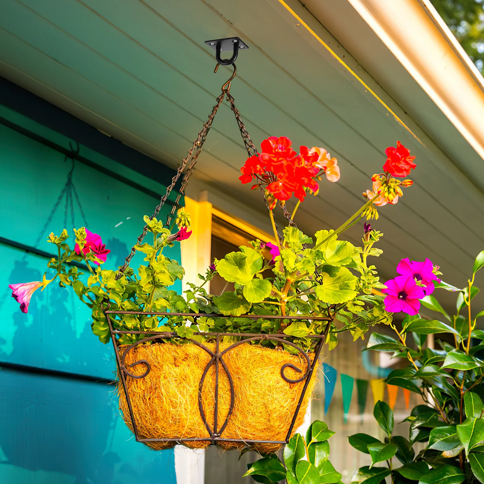 

6Pcs Stainless Steel Ceiling Hooks Heavy Duty Pad Eye Screw Mount Hanging Hooks for Plant Hangers Birdcages Lanterns Wreaths
