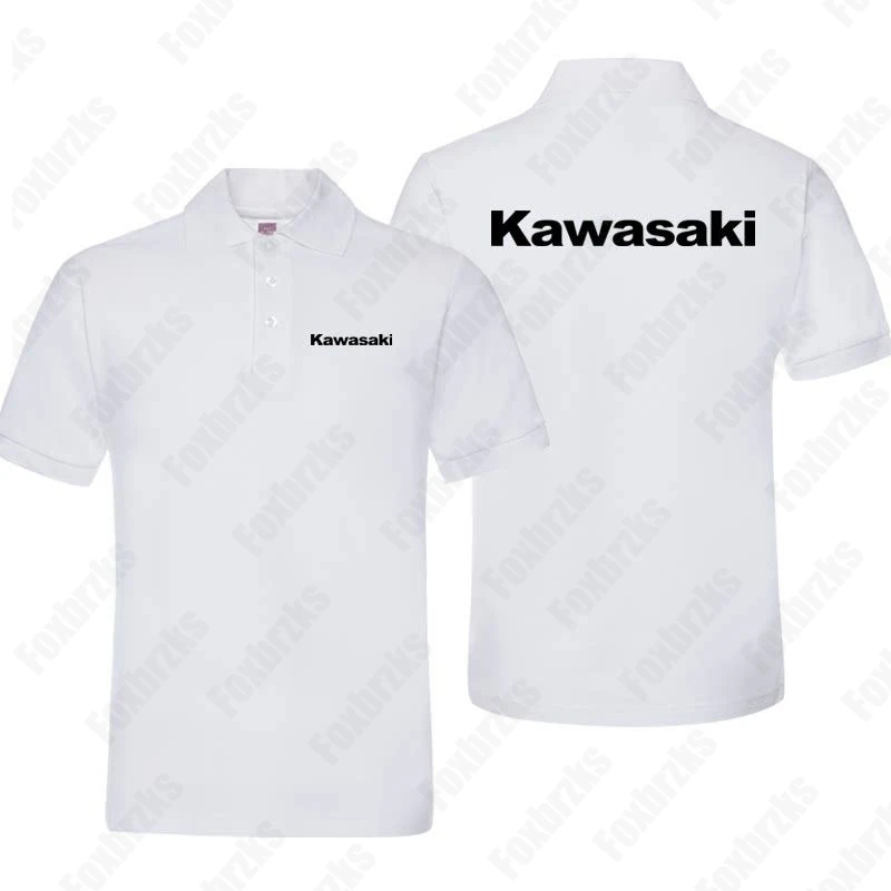 New Summer Boy Kawasaki Polo Shirt Heavy Locomotive Motorcycle Enthusiast Culture Riding Men KID/Adult Custom Top