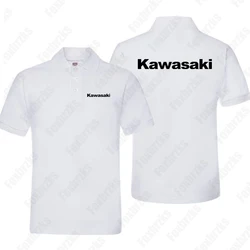 New Summer Boy Kawasaki Polo Shirt Heavy Locomotive Motorcycle Enthusiast Culture Riding Men KID/Adult Custom Top