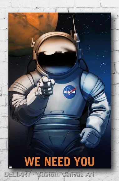 

NASA - WE NEED YOU Canvas Poster Custom Size Available Room Decoration Home Decor Wall Art