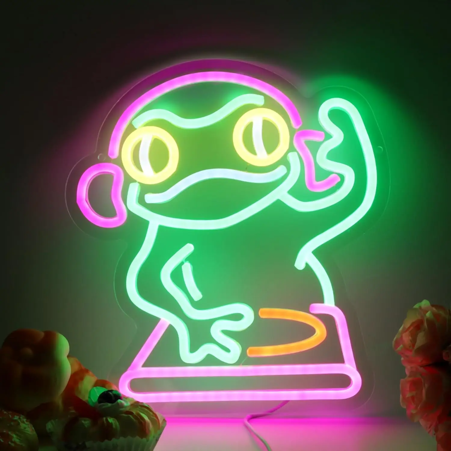 

Frog Neon Sign Dimmable Neon Lights for Bar Pub Man Cave DJ and Music Concert Party Decor Aesthetics Draw Birthday Gifts