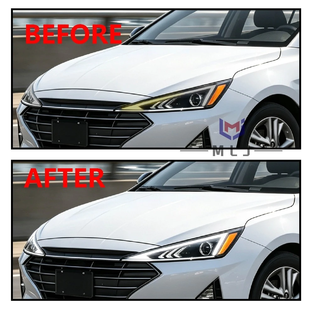 Angel Eye DRL Board Chip Light Guide Strip Tube For Hyundai Elantra 2019-2021 Headlight Daytime Running Light Parts Accessories