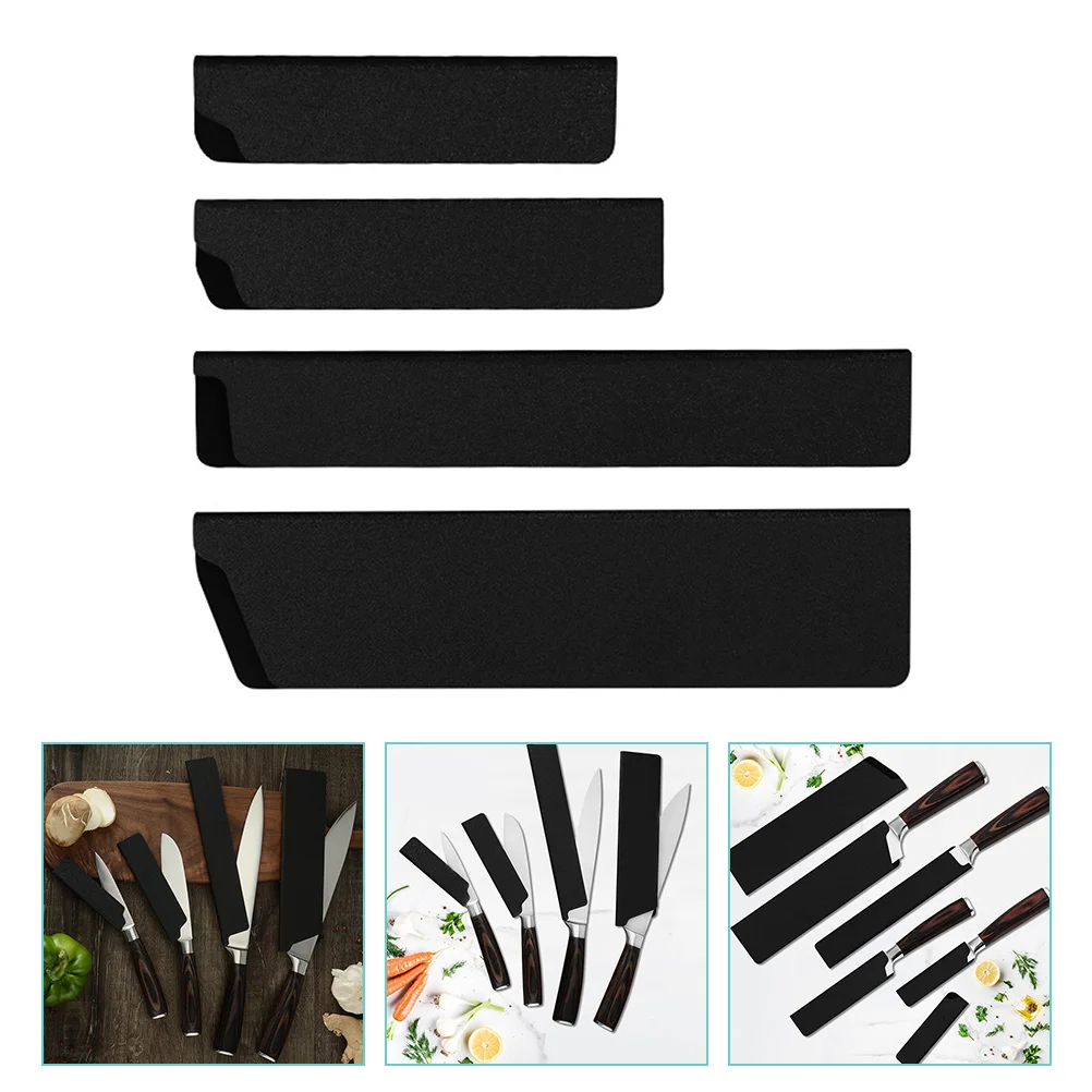 4 Pcs Kitchen Knife Protector Case Premium Flocking ABS Lightweight Portable Daily Use Guard Universal Cover Travel