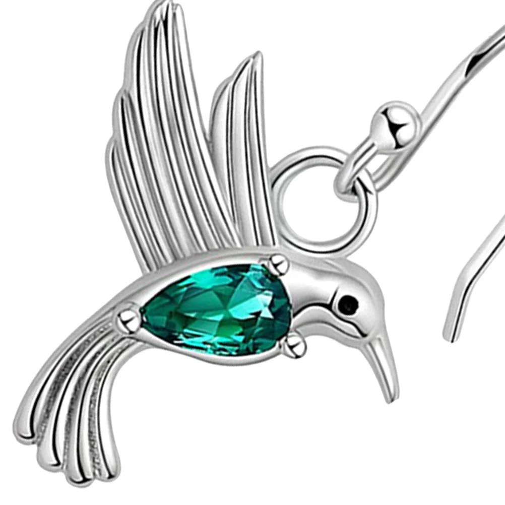 2Pairs الأخضر الزركون الطائر الطنان أقراط أنيقة تحلق الطيور ترصيع الكمال الحاضر أمي ابنة عيد ميلاد مجوهرات هدية #2