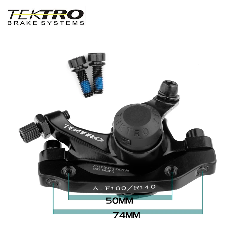 Tektro M280 MTB Line Pulling Disc Brakes Mountain Bike Brake Calipers Front Rear Bicycle Rotors 160 180 203mm Bicycle Parts