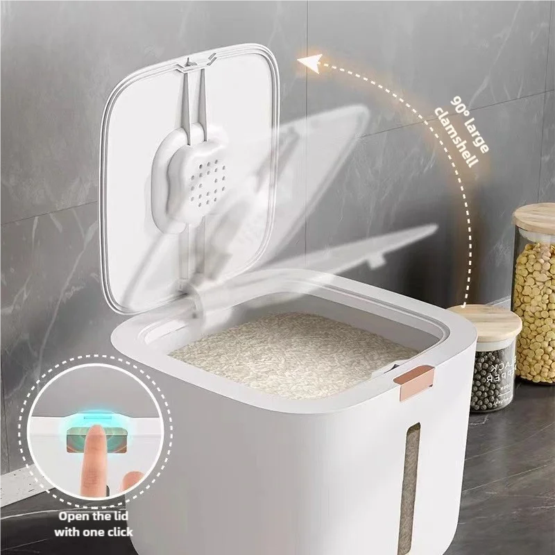 Rice Storage Container Flour Dispenser Box Grain Sealed Organizer Kitchen Flour Food Storage Tank Household Rice Bucket Box