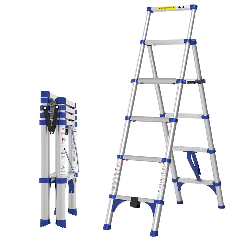 

Wyj Ladder Household Collapsible Trestle Ladder Indoor Multi-Functional Aluminum Alloy Lifting