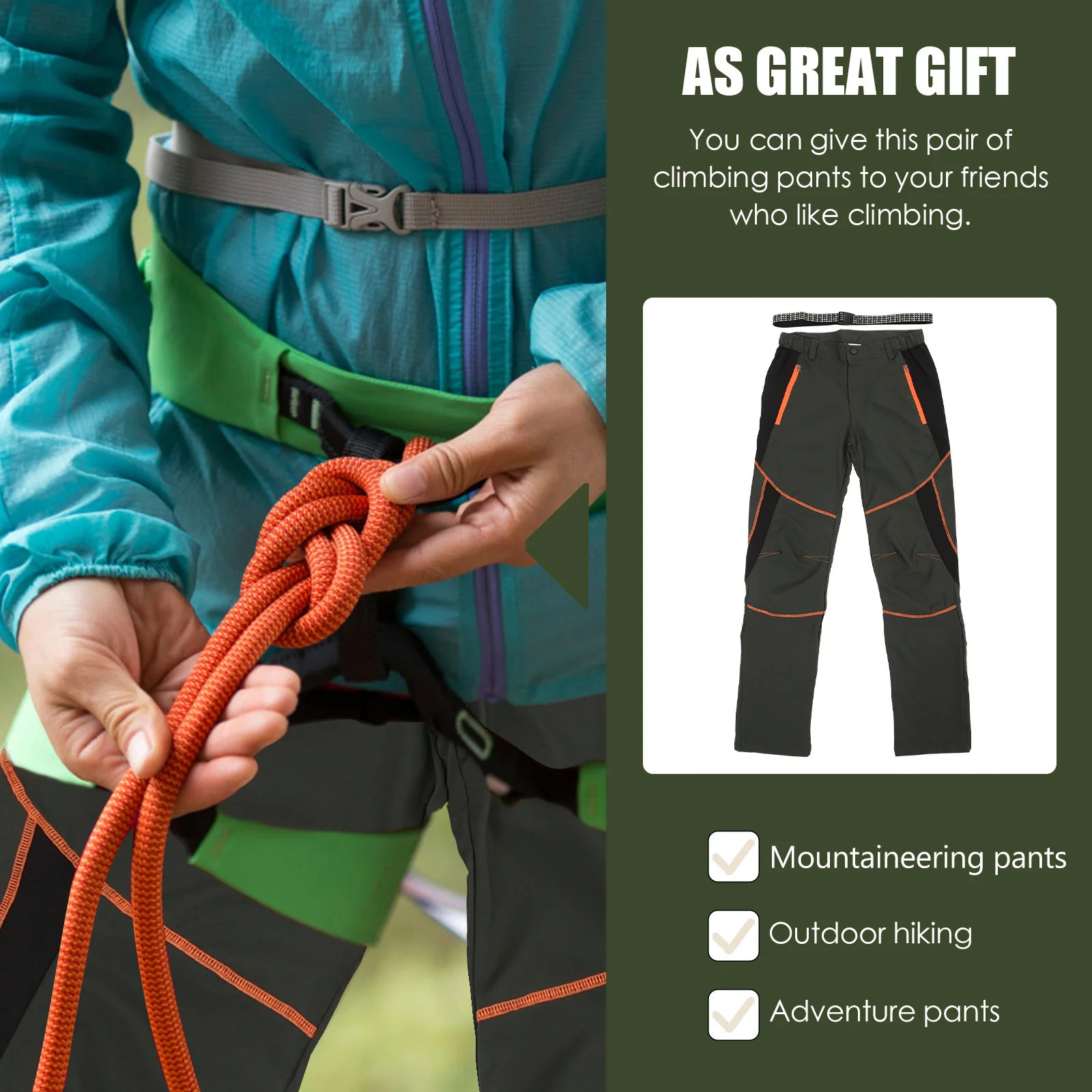 

Ladies Hiking Women Climbing Sports Women Outdoor Hiking Pants Long Olive Green Outdoor Comfortable Durable Functional
