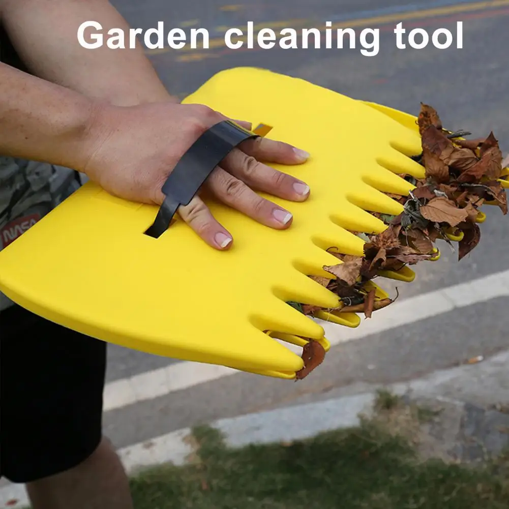 Leaf Rake Scoops Rubbish Leaf Collector Grabber with Claws Ergonomic Handle Home Gardening Leaves Pick-up Tools