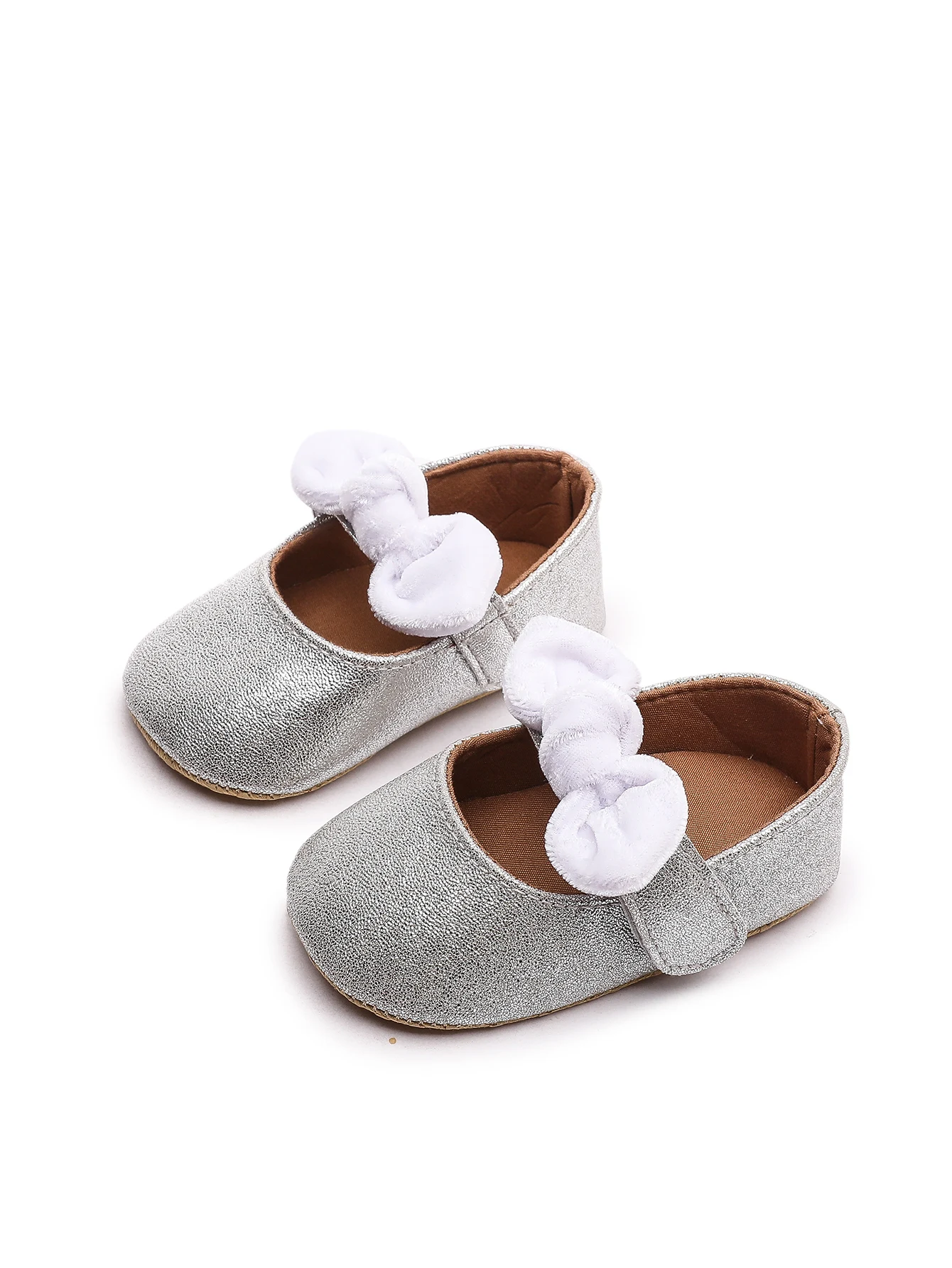 Infant Toddler Mary Jane Shoes, Cute Velvet Bow Accent, Anti-Slip Soft Sole, Comfort First Walkers for Baby Girls Formal Occasio