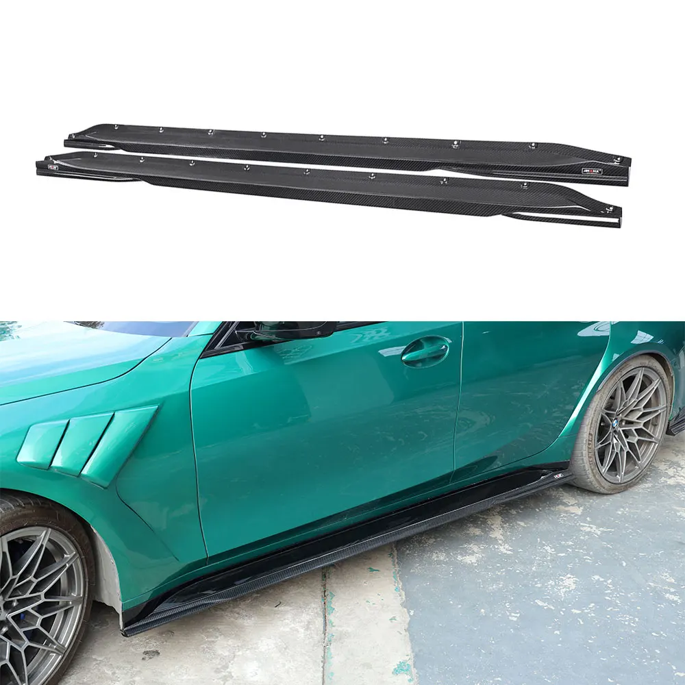 

For BMW M3 M4 G80 G82 Trim Body Kits Car Accessories Auto Parts Real Dry Carbon Fiber AX Style Side Skirts