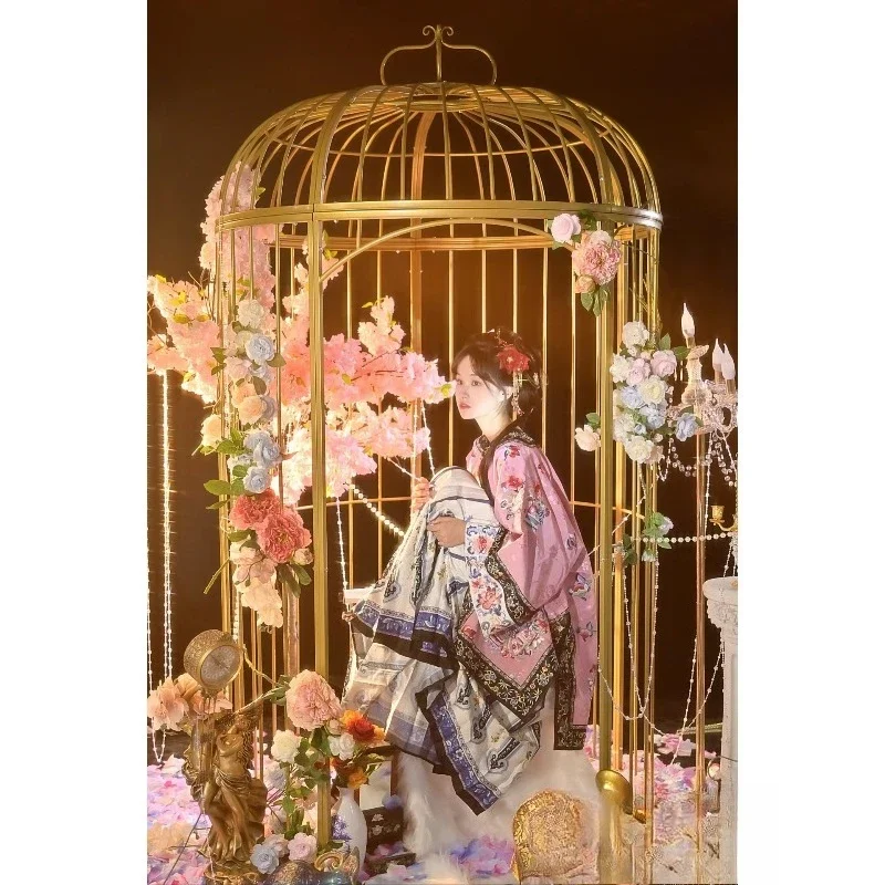 Wrought iron bird cage casual decoration king size decoration hot pot restaurant park booth outdoor large oversized bird cage