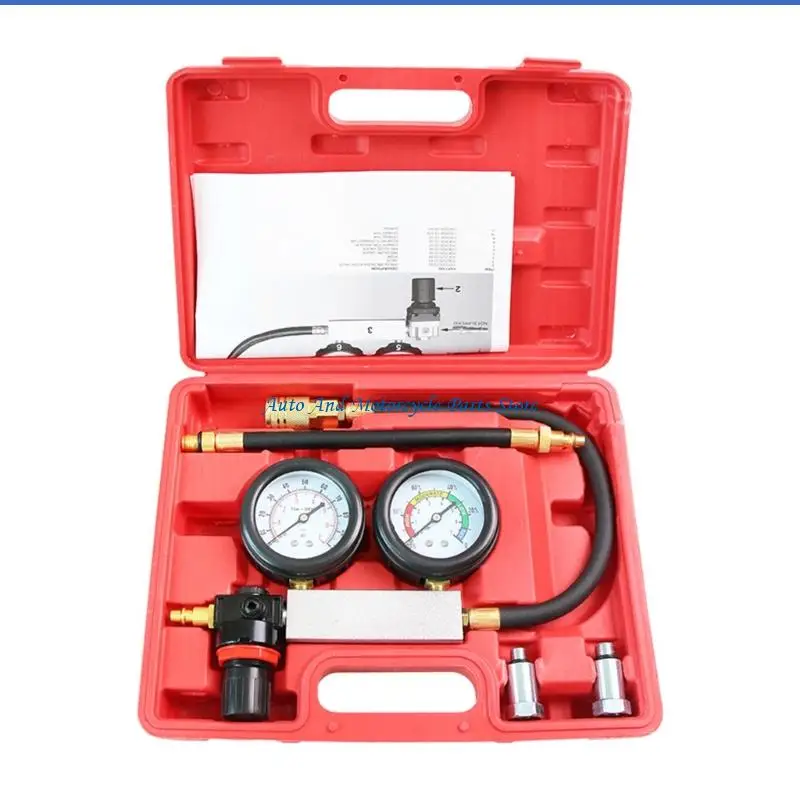 

P9FD Leakdown Detector Tool Cylinder Leak Down Tester with Case for Car Motorcycle Truck Engine Compression Tester
