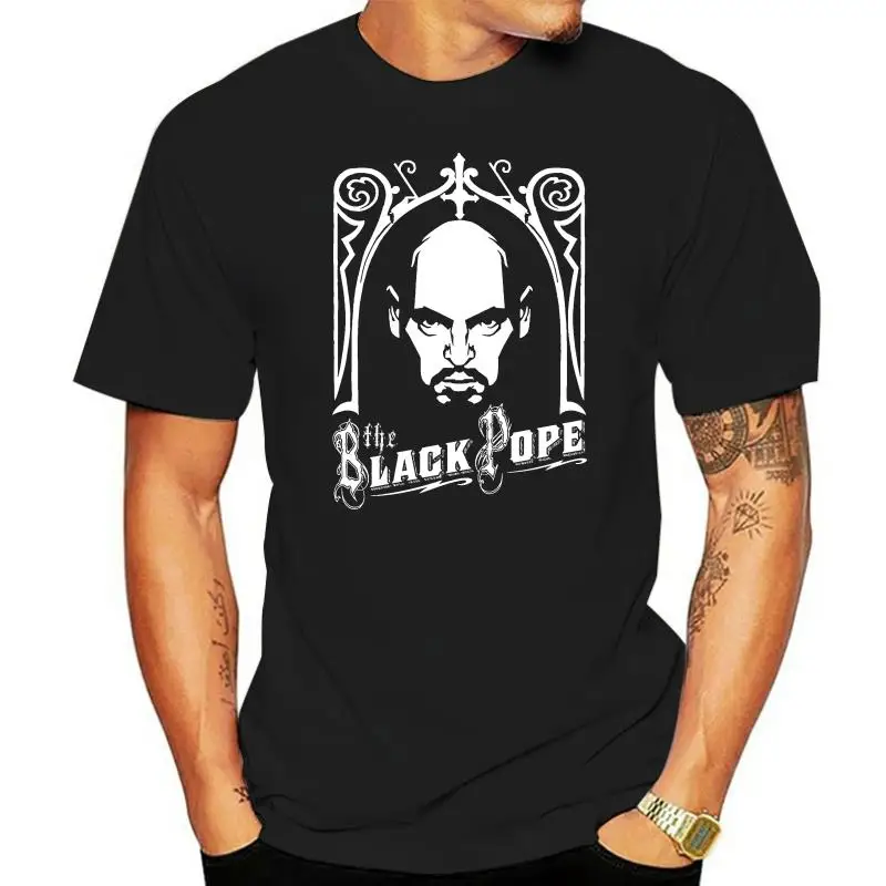 New Black Anton Szandor LaVey T-Shirt Black Pope Church Of Satan Tee Devil