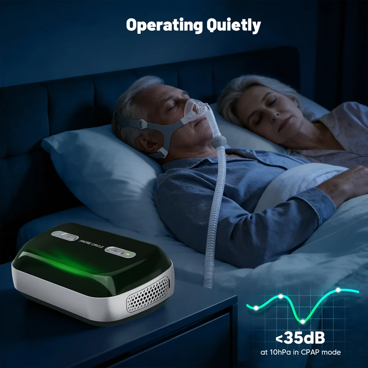 Resoxy Portable Auto CPAP Machine for Sleep Apnea Anti Snoring OSA Respirator with CPAP Mask Carry Bag Travel Mini Ventilator - Image 2