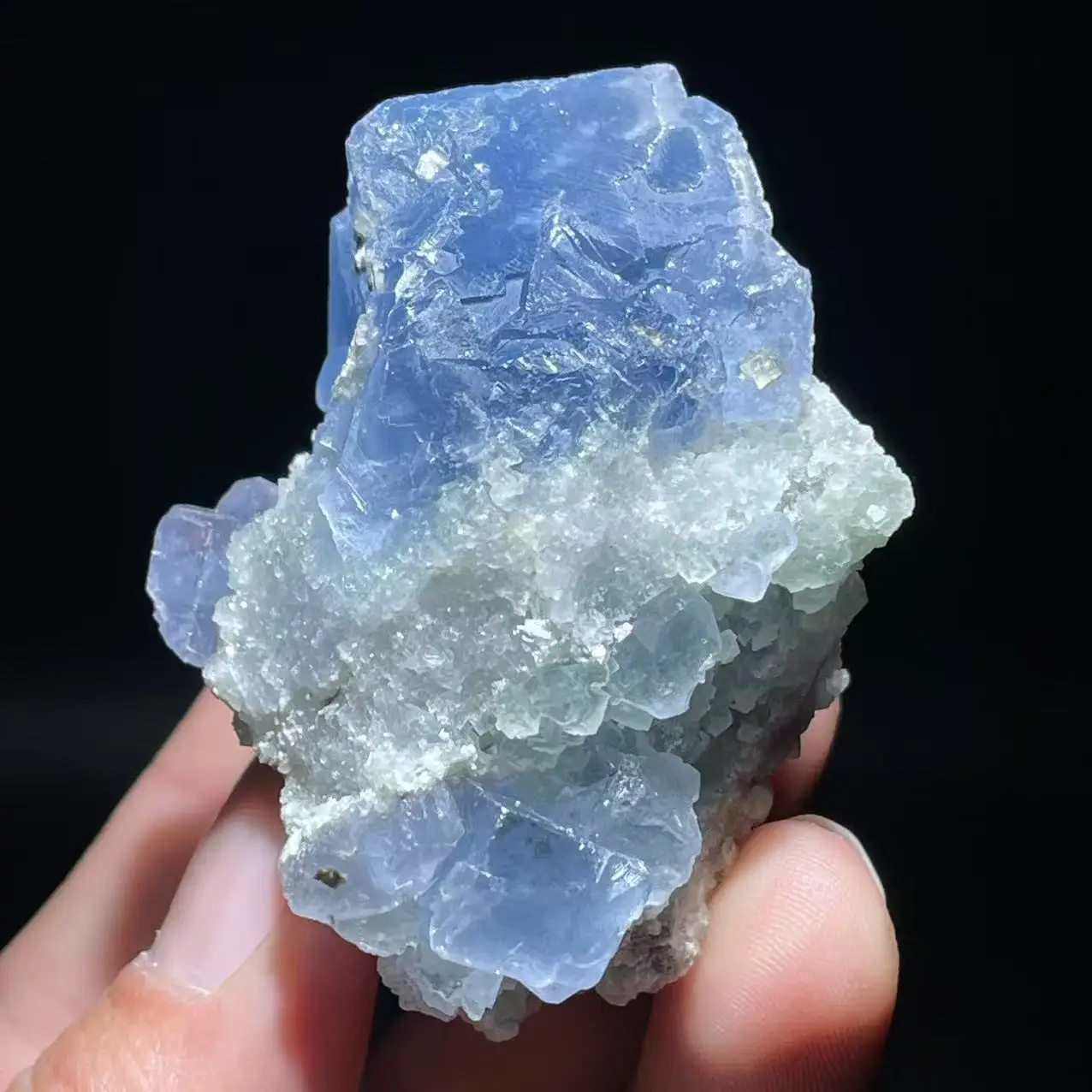 New 100% natural blue fluorite pyrite home decoration healing crystal mineral specimen from Myanmar