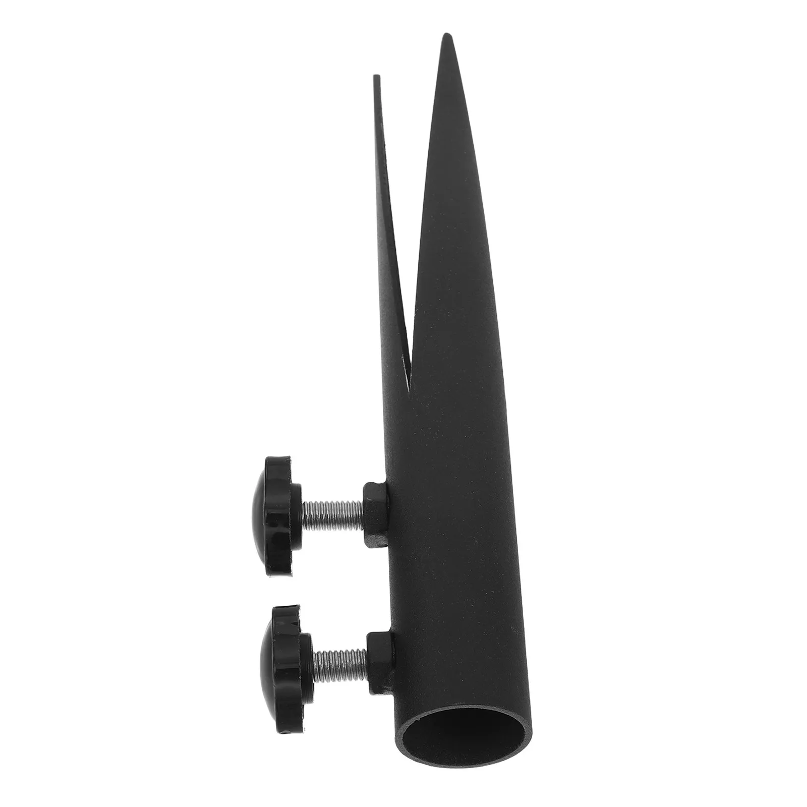 Heavy Duty Black Iron Cemetery Flag Stake Matte Finish Ground Spike Flag Pole Holder for Memorial Garden Grave Decorations
