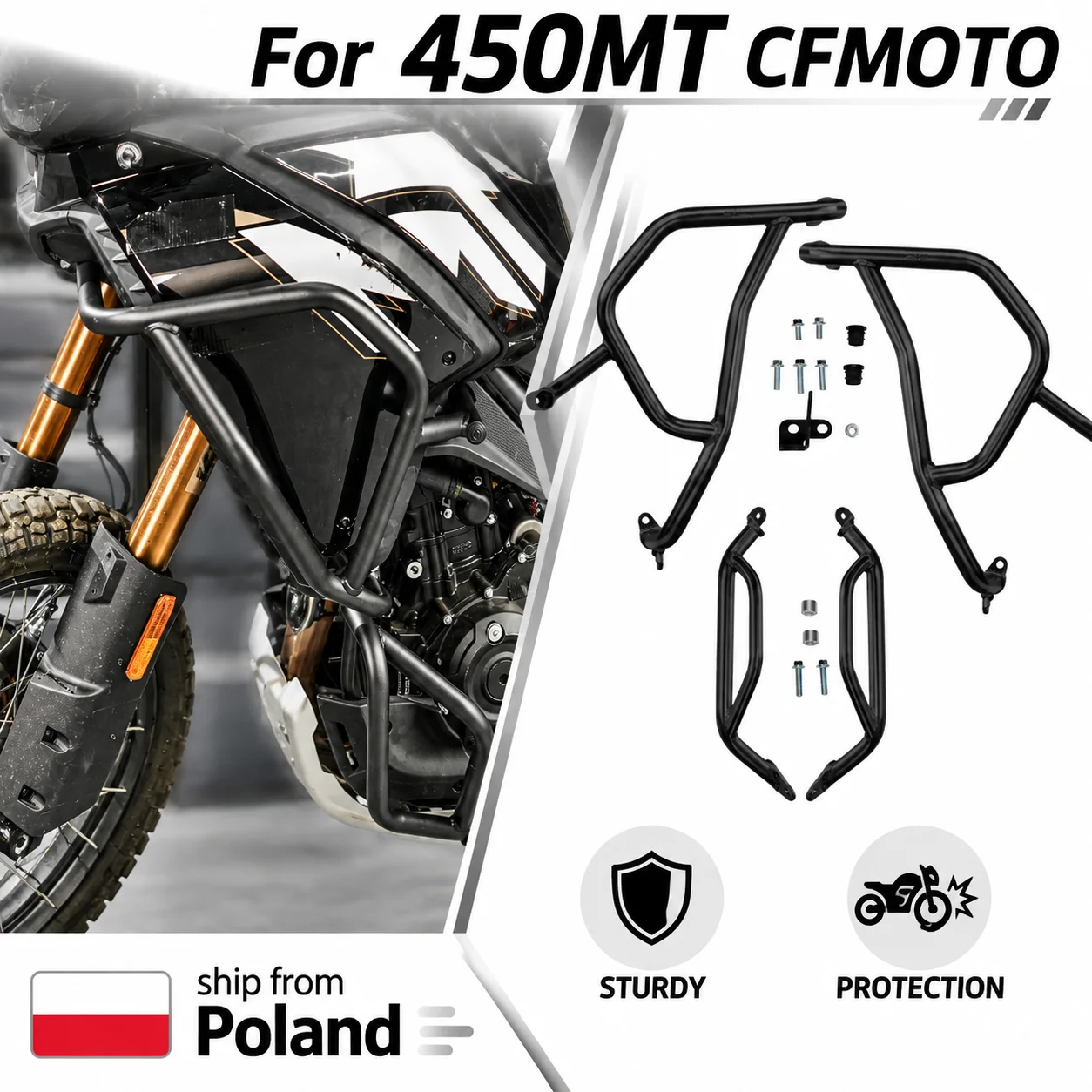Stoßstange für 450MT Lbex 450 2024 2025 CFMOTO CF-MOTO Motorschutzstange Highway Crash Bar Elektro-Dirtbike Motorradteile Rahmenschutz