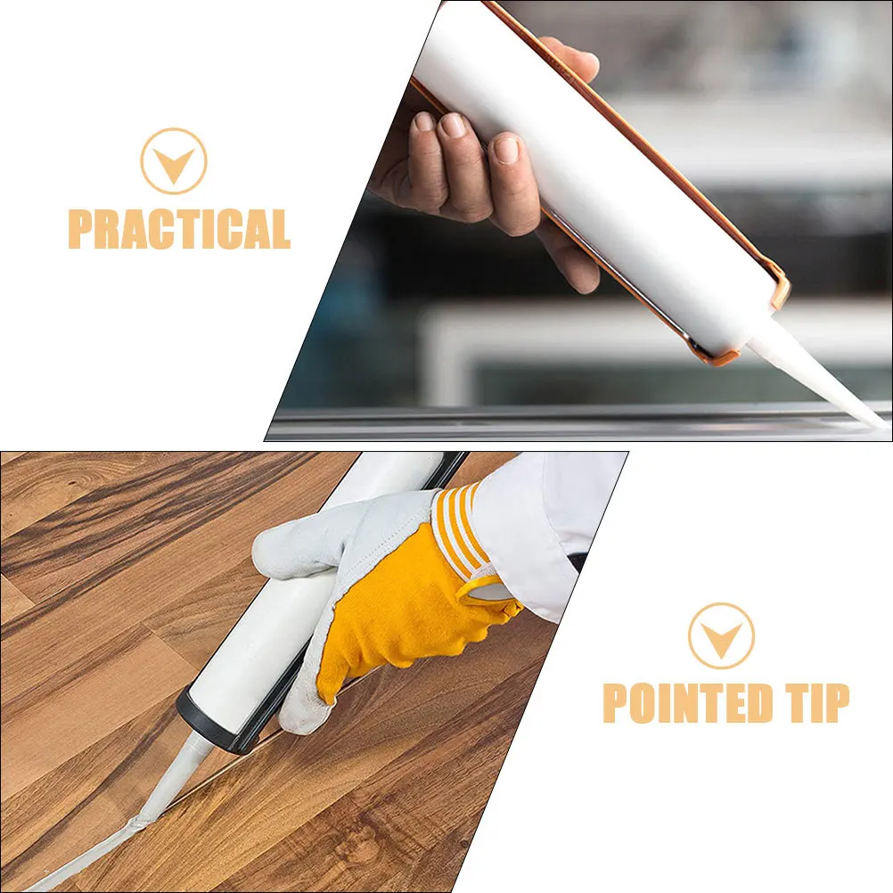 

4pcs Empty Caulking Reusable Fillable Sealant Dispenser Precision Tip For Epoxy Grouting Tile Latex Cracks Repair Caulking Tubes