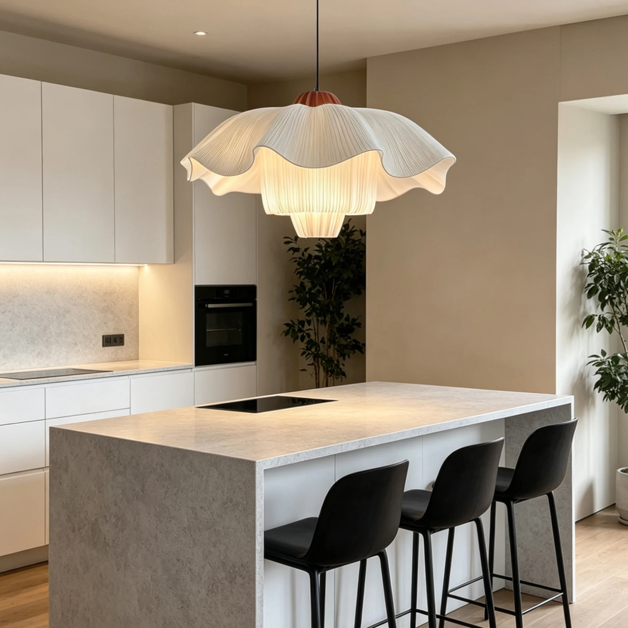 Pleated Fabric Pendant Light Adjustable Ceiling Chandeliers Living Dining Room Bedroom Hallway Cafe Home Decor Pendant Lamp