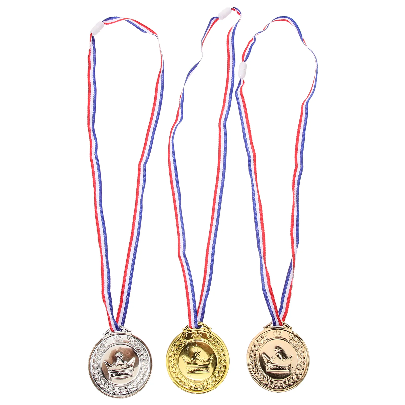 

3pcs Decorative Medal Sports Game Hanging Medal Round Reward Medal with Ribbon