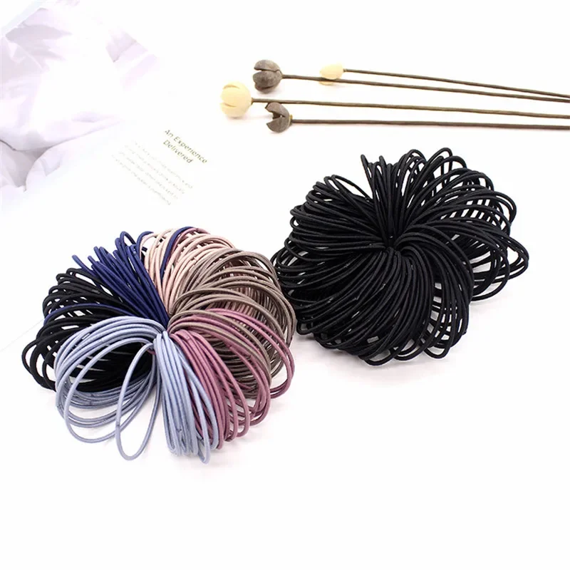 50pcs/set Nylon Hair band ropes for Women girls Elastic hairbands Hair Tie Scrunchie Ponytail Holder Dress girl hair accessories