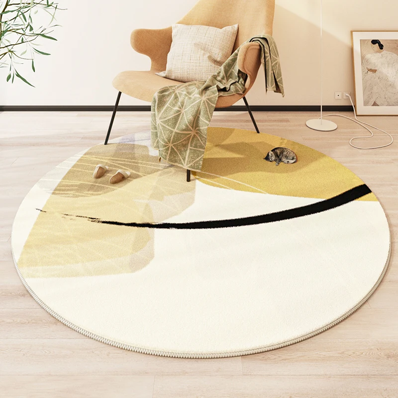 

Nordic Style Bedroom Decor Round Carpet Modern Thickened Non-slip Mat Large Area Carpets for Living Room Home Plush 26264600