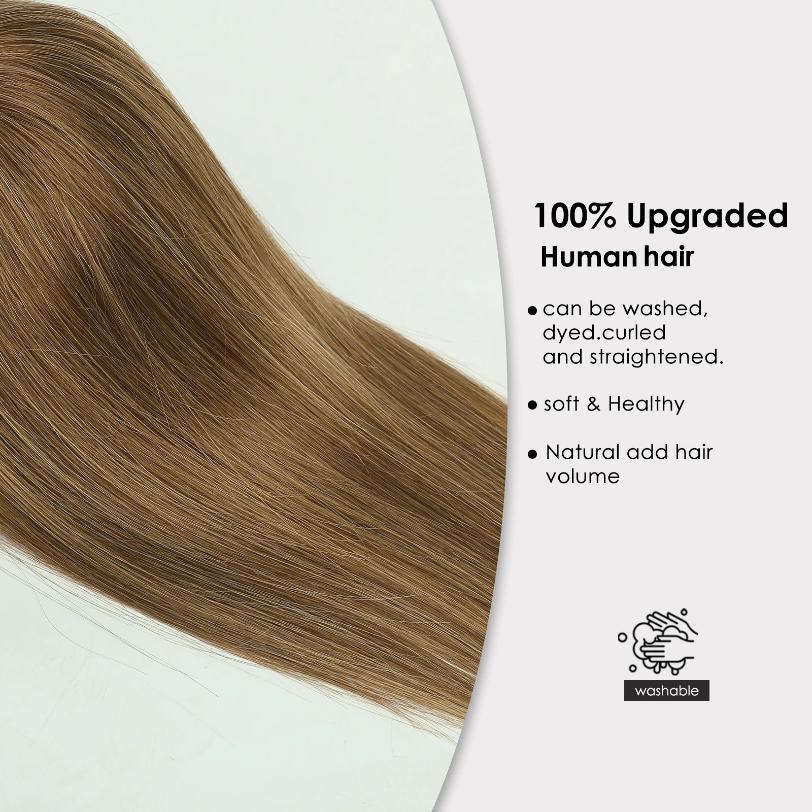 100% شعر بشري حقيقي القبعات العالية مع الانفجارات قاعدة الحرير 3 كليب قطع براون شقراء مستقيم الشعر البشري توبر للنساء الشعر التمديد #3