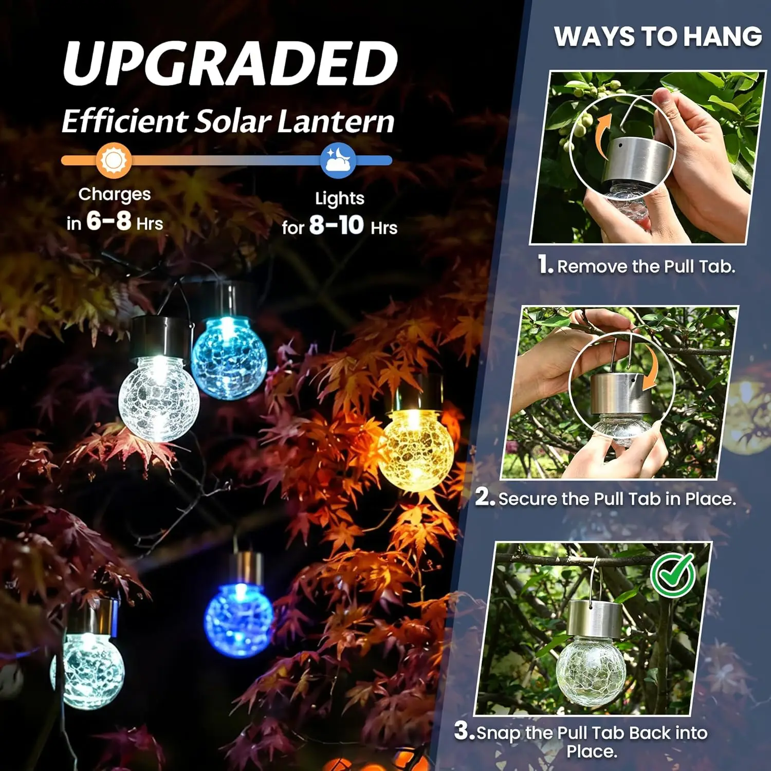 Solar Lights Outdoor Hanging Lantern Garden Decor for Outside 12 Pc
