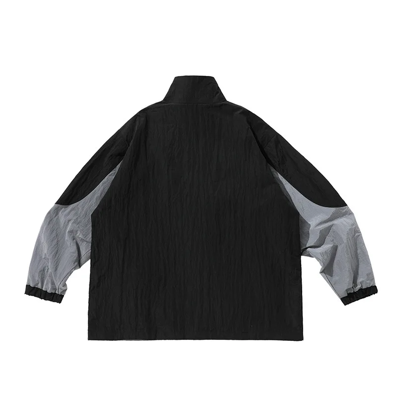 2022 Autumn Color Contrast Rush Jacket Stand-up Collar Casual Jacket Japanese Fashion Youth Loose Jacket Men