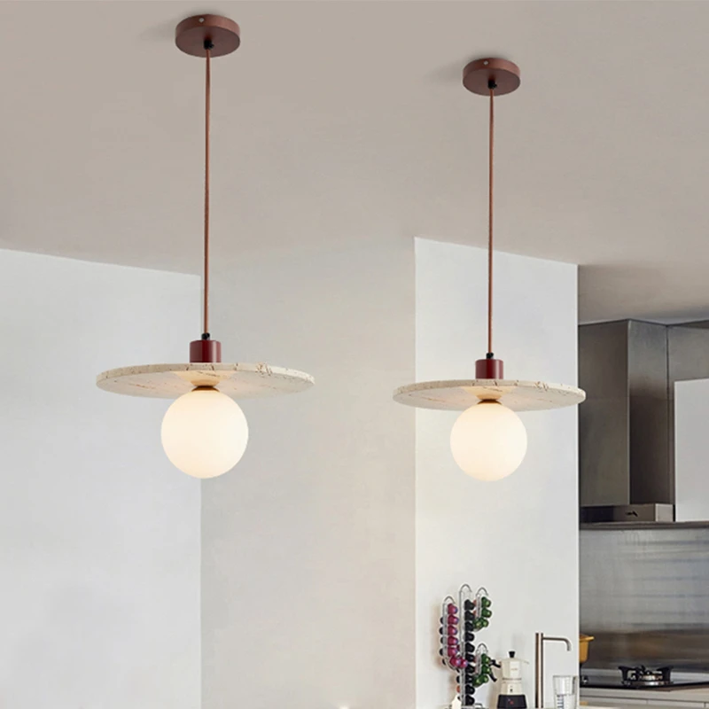 Marble Chandelier Natural Nordic Luxury Living Room Dining Room Bar Hotel Villa Home Decor Ceiling Light Ball Pendant Lamp