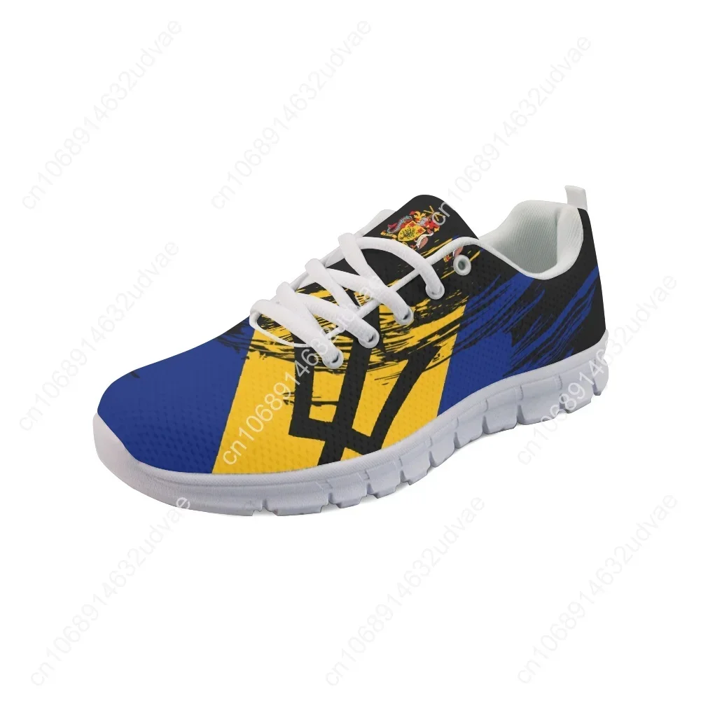 República de Barbados Flag Sneakers para homens e mulheres, calçados esportivos, calçados esportivos, designer de marca de moda, malha, casal