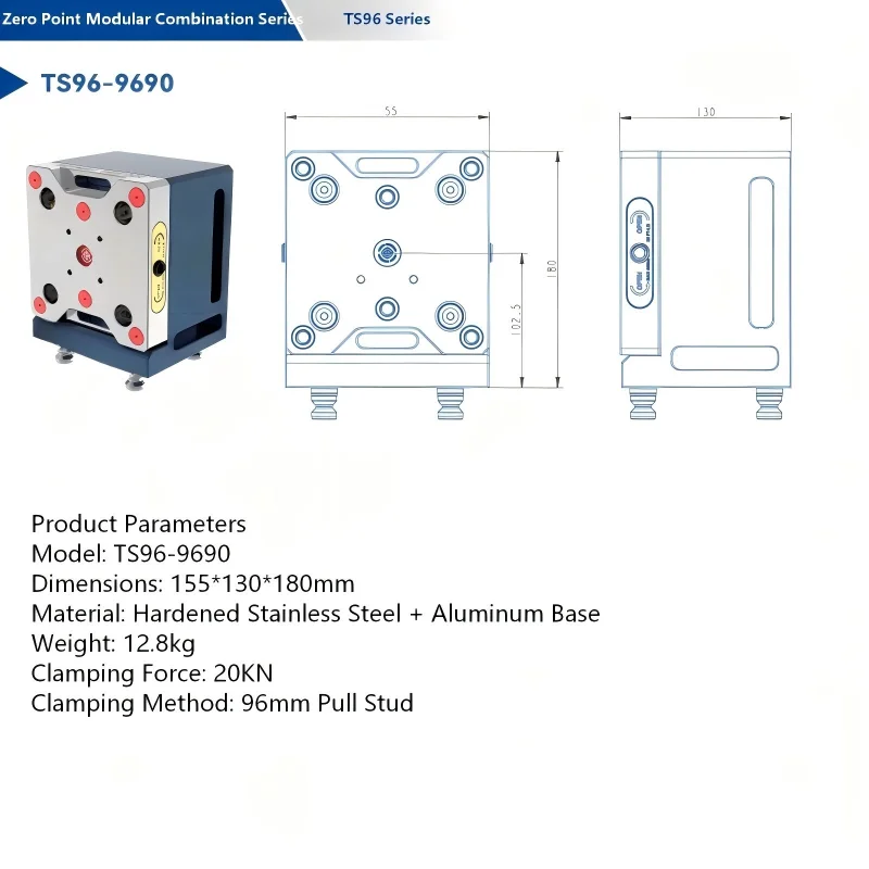 ZPP Manual Quick Change Plate For CNC Vise, 5 Axis CNC Workholding Modular Fixture Systems