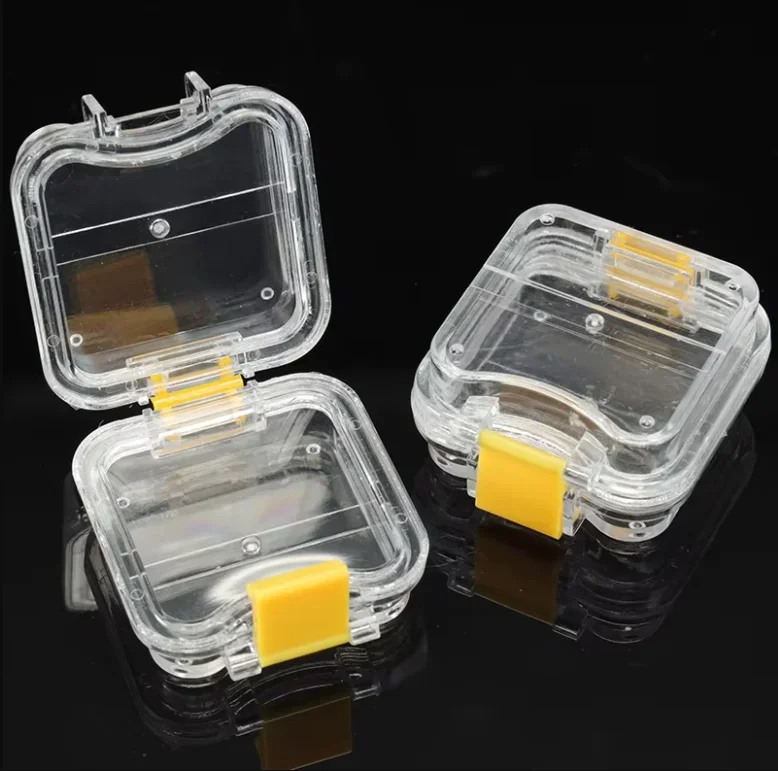 20Pcs Transparent Dental Membrane Box Hinged Flexible Film Veneer & Crown Storage Case Denture Tooth Holder