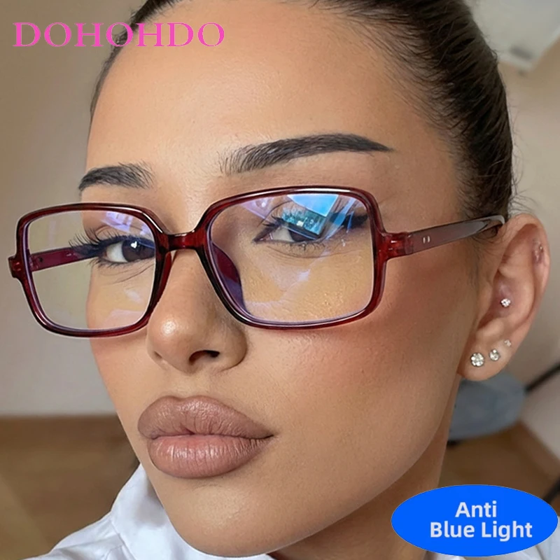 

Classic Brand Designer Square Rice Nail Optical Glasses Men Women Trendy Luxury Computer Anti-Blue Light Protection Spectacle