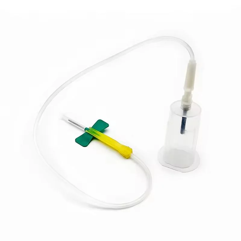 100/batch Pet Safety Blood Collection Set, Disposable Butterfly Wing Needle+Plastic Vacuum Needle Holder For Veterinary Use