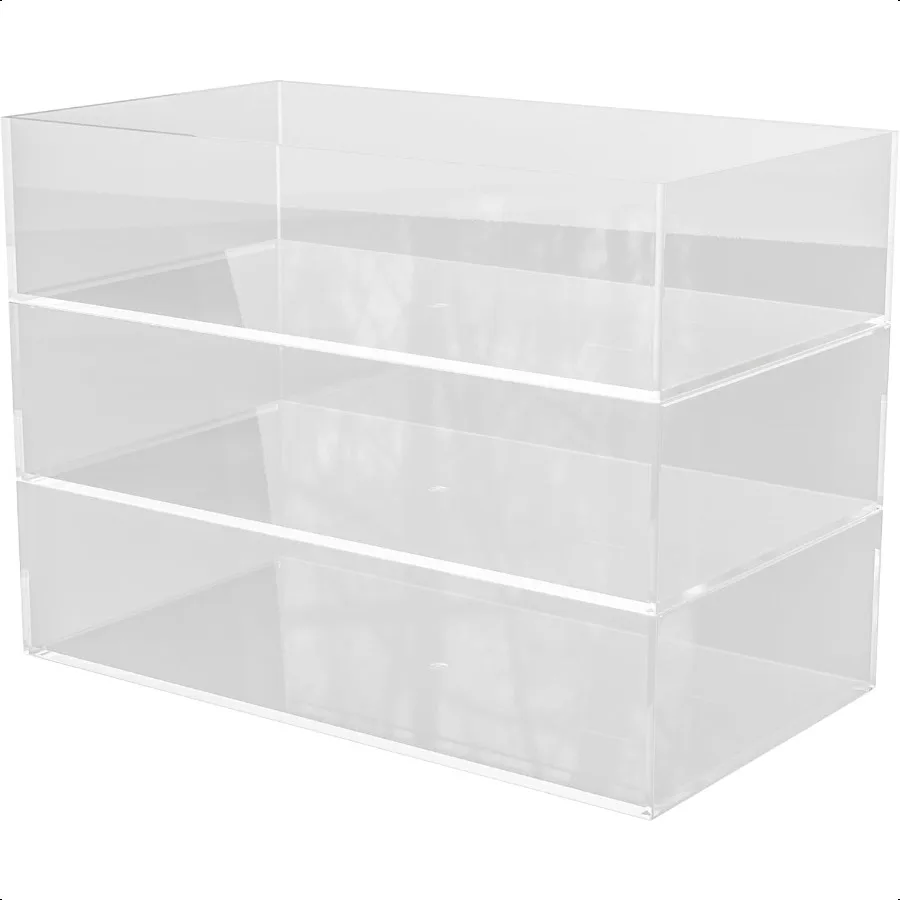 

Martha Stewart Brody Desktop Storage Organizer Stack and Slide Plastic Organizer Tray Organizer for Office Kitchen or Vanity 3