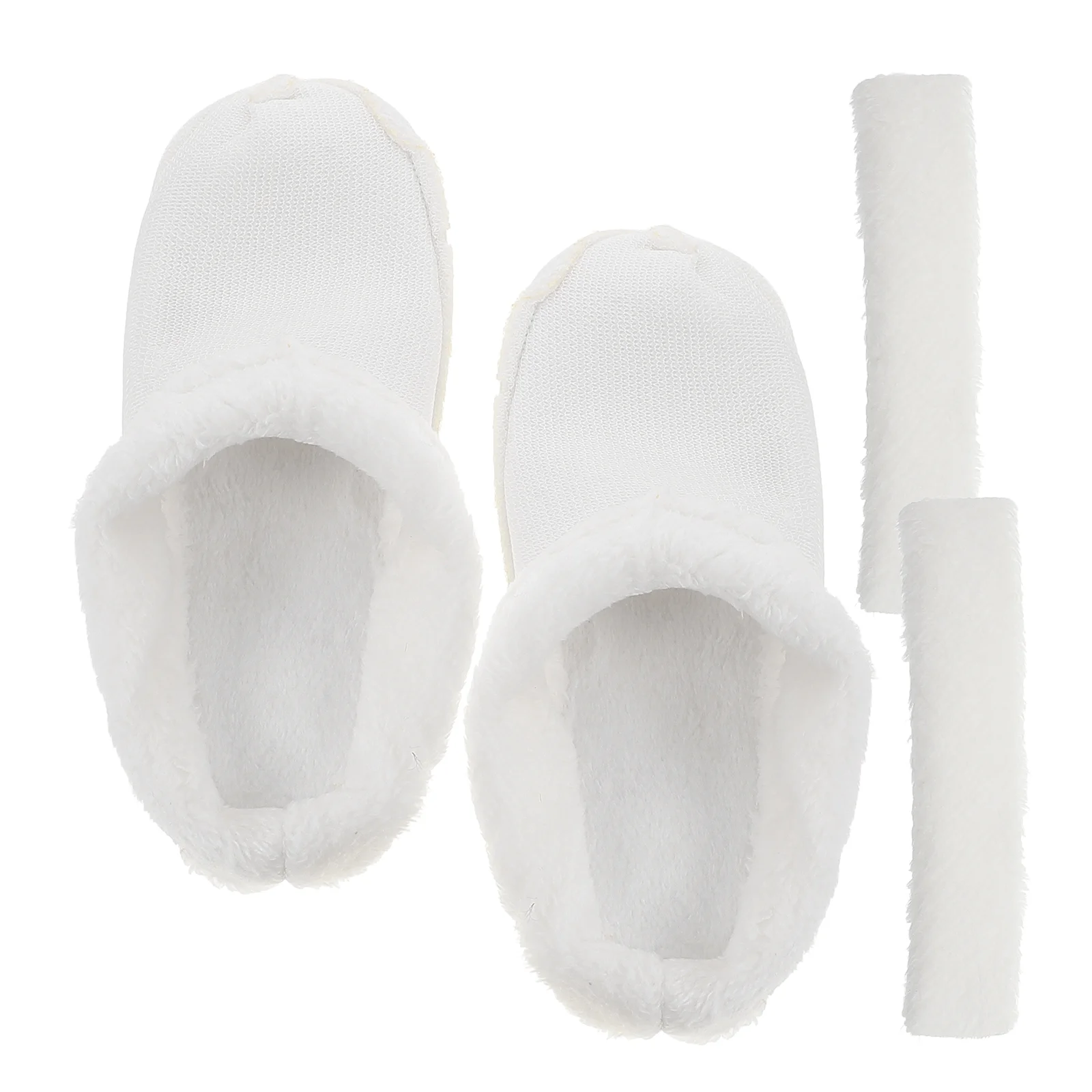 Shoes Crease Protector Thermal Cover Slippers Fuzzy Lining White Plush Clogs Insoles