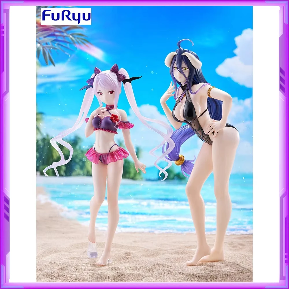 Original FuRyu TENITOL TALL OVERLORD Albedo Shalltear Bloodfallen Sexy Swimwear PVC Anime Figure Action Figures Model Toys