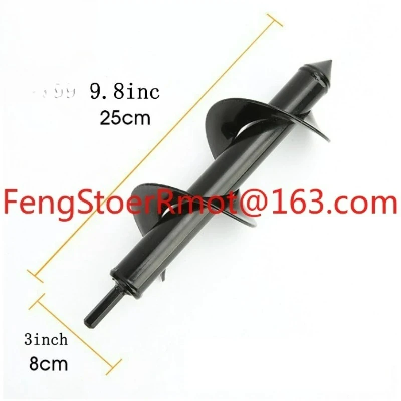 10 Inch Garden Auger  Bit Flower Planter Bulb Shaft Twist Drill Auger Yard Garden Bedding Plant Hole Digger Loose Soil Tools