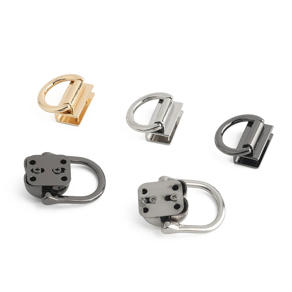 10/50/100PCS Metal Bag Side Hanger Square Ring For Handbag Strap Side Carabiner Clip Hook Chain Connector Buckle Accessories