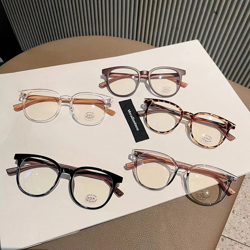 Okulary blokujące niebieskie światło Nowa moda Vintage Okrągłe drewniane nogi Okulary Ultra lekkie Okulary optyczne Mężczyzna Kobieta Lunette Homme