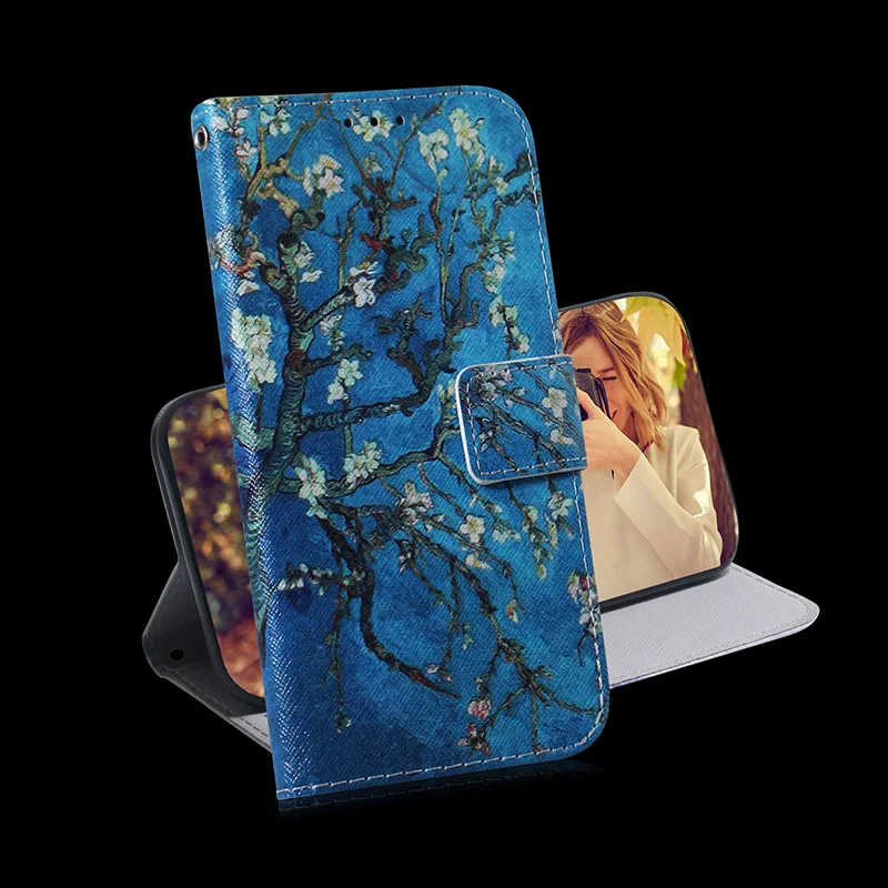 Painted Flip Leather Magnetic Case For Motorola Moto E13 E20 E30 e40 E7I POWER E6 Play E7 Plus E22I E6 PLUS G Phone Cover