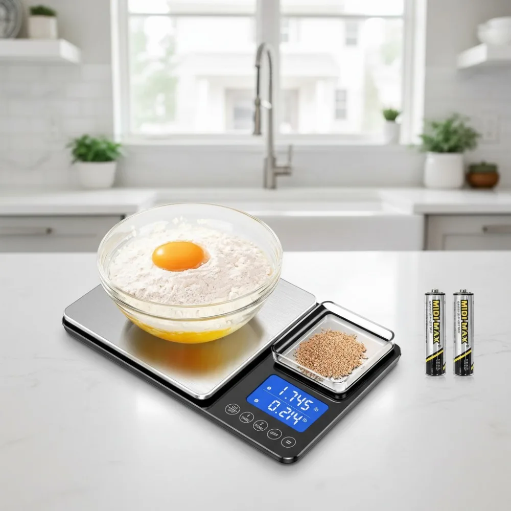 

Цифровые кухонные весы с двойной платформой, состоящие из 7 единиц, функция тары и накопления для выпечки и приготовления пищи